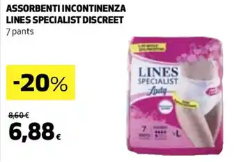 ASSORBENTI INCONTINENZA LINES SPECIALIST DISCREET 7 pants
