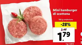 Lidl Mini hamburger di scottona offerta