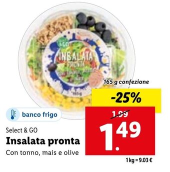 Lidl Select & GO Insalata pronta 165 g confezione offerta