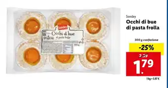 Lidl Occhi di bue di pasta frolla 300 g confezione offerta