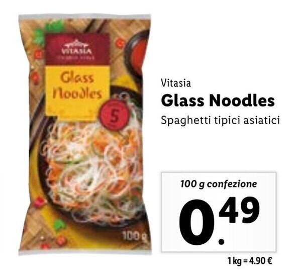 Vitasia Glass Noodles 100 g confezione offerta di Lidl