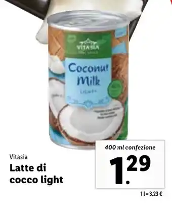 Lidl Vitasia Latte 400 ml confezione offerta