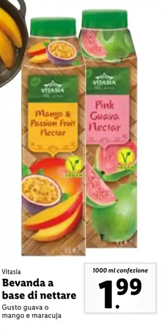 Lidl VITASIA Bevanda a base de nettare 1000 ml confezione offerta
