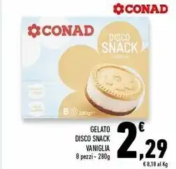 Conad Superstore Conad gelato disco snack vaniglia offerta
