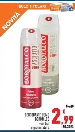 Conad Borotalco deodorante uomo offerta