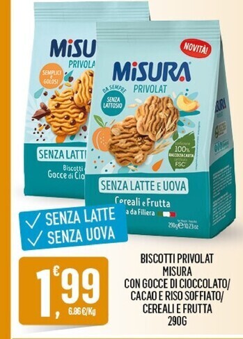 Despar Misura biscotti privolat con gocce di cioccolato offerta