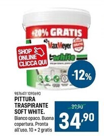 Cfadda Maxmeyer pittura traspirante soft white offerta