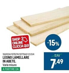 Cfadda Legno lamellare in abete offerta
