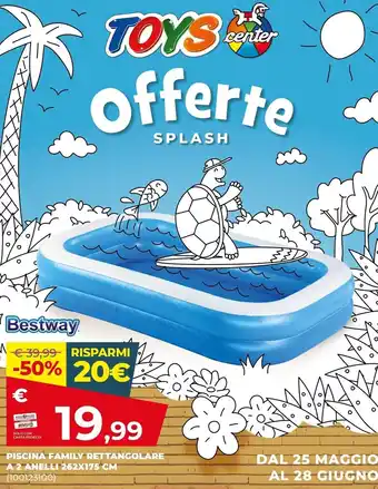 Toys Center Bestway piscina family rettangolare a 2 anelli 262x175 cm offerta