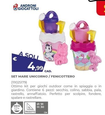 Toys Center Androni giocattoli set mare unicorno/fenicottero offerta