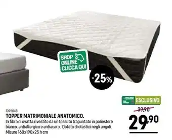 Topper matrimoniale anatomico