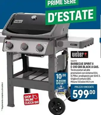 Weber barbecue spirit ii e-310 gbs black a gas