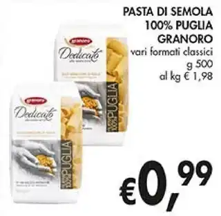 Coal Granoro pasta di semola 100% puglia offerta