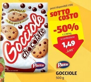 ALDI Pavesi gocciole offerta