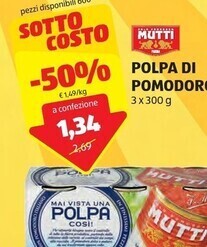 ALDI Mutti polpa di pomodoro offerta