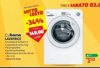 ALDI Iberna lavatrice offerta