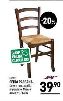 Cfadda Sedia paesana offerta