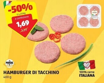 ALDI Il podere hamburger di tacchino offerta