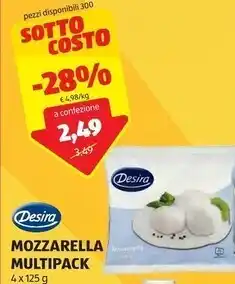 ALDI Desira mozzarella multipack offerta
