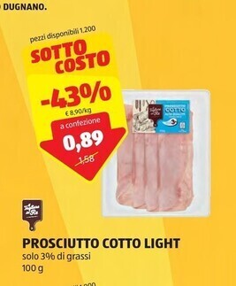 ALDI Prosciutto cotto light offerta