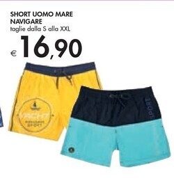 Navigare short uomo mare