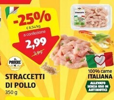 ALDI Il podere straccetti di pollo offerta