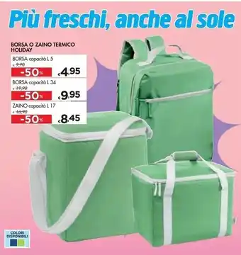 Borsa o zaino termico holiday