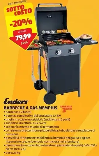 ALDI Enders - barbecue a gas memphis offerta