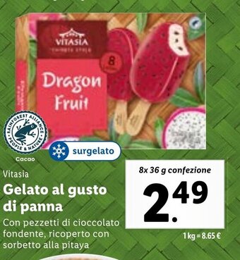 Vitasia Gelato al gusto di panna 8x 36 g confezione