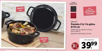 Lidl Pentola 2 in 1 in ghisa Ø 22 cm offerta