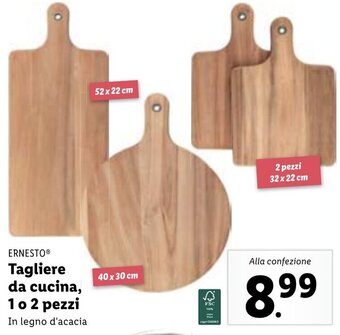Lidl ERNESTOⓇ Tagliere da cucina, 1 o 2 pezzi offerta