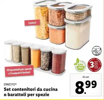 ERNESTOⓇ Set contenitori da cucina o barattoli per spezie