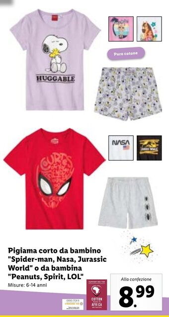 Lidl Pigiama corto da bambino offerta