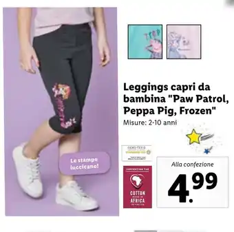 Lidl Leggings capri da bambina offerta