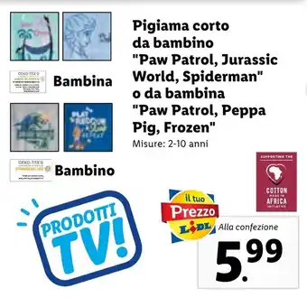 Pigiama corto da bambino