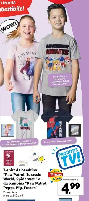 Lidl T-shirt da bambino offerta