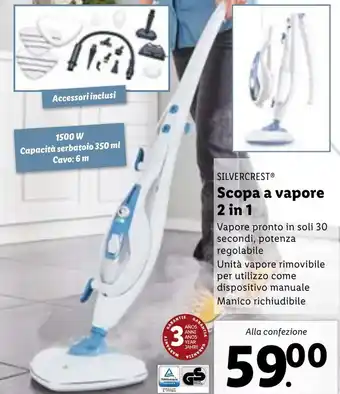 Lidl SILVERCRESTⓇ Scopa a vapore 2 in 1 offerta