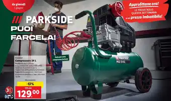 Lidl PARKSIDEⓇ Compressore 24 L offerta