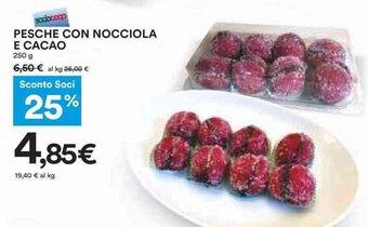 Coop PESCHE CON NOCCIOLA E CACAO 250 g offerta