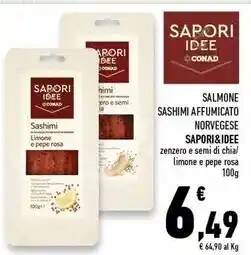 Conad Superstore Sapori & idee salmone sashimi affumicato norvegese offerta