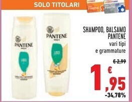 Conad Pantene shampoo balsamo offerta