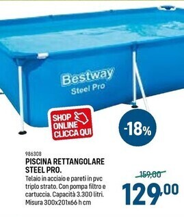 Cfadda Bestway piscina rettangolare steel pro offerta
