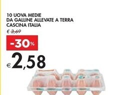 Bennet Cascina italia 10 uova medie da galline allevate a terra offerta