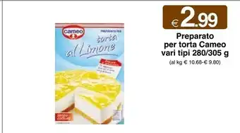 Cameo preparato per torta