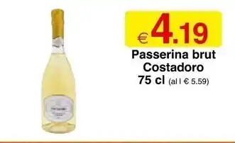 Costadoro passerina brut 75 cl