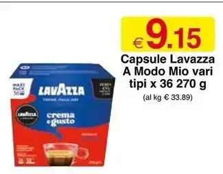 Sì con te Lavazza capsule a modo mio vari tipi x 36 270 g offerta