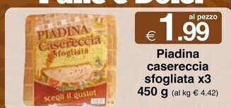 Sì con te Piadina casereccia sfogliata x3 450 g offerta