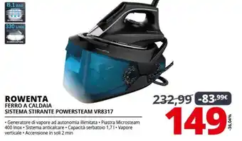 Rowenta ferro a caldaia sistema stirante powersteam vr8317