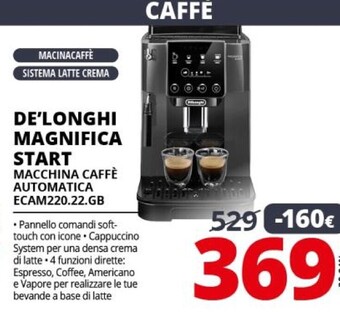 Comet De longhi magnifica start macchina caffè automatica ecam220.22.gb offerta
