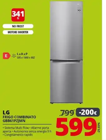 Comet Lg frigo combinato gbb61pzjmn offerta